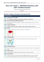 Nurs 231&colon; Exam I &ndash; UPDATED Questions with&NewLine;100&percnt; Verified Answers
