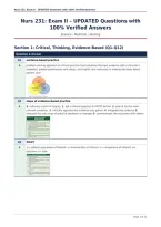 Nurs 231&colon; Exam II &ndash; UPDATED Questions with&NewLine;100&percnt; Verified Answers