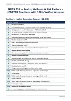 NURS 231 &mdash; Health&comma; Wellness & Risk Factors &ndash;&NewLine;UPDATED Questions with 100&percnt; Verified Answers