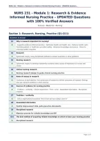NURS 231 - Module 1&colon; Research & Evidence&NewLine;Informed Nursing Practice &ndash; UPDATED Questions&NewLine;with 100&percnt; Verified Answers&NewLine;