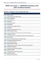 NURS 231 Exam 1 &ndash; UPDATED Questions with&NewLine;100&percnt; Verified Answers