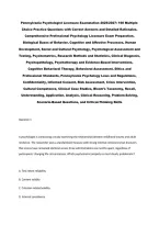 Pennsylvania Psychologist Licensure Examination 2026&sol;2027&colon; 190 Multiple&NewLine;Choice Practice Questions with Correct Answers and Detailed Rationales&comma; &NewLine;Comprehensive Professional Psychology Licensure Exam Preparation&comma; &NewLine;Biological Bases of Behavior&comma; Cognitive 