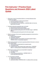 Fire Instructor 1 Practice Exam Questions and Answers 2026 Latest Update 