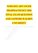 Nurs 6521 Advanced Pharmacology 2026 Final Exam Question And Answers Walden University 