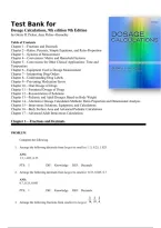 Test Bank for Dosage Calculations&comma; 9th Edition by Gloria D&period; Pickar