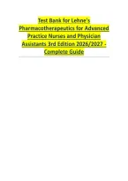 Lehne&rsquo;s Pharmacotherapeutics for Advanced Practice Nurses and Physician Assistants 3rd Edition Study Guide &vert; Practice Questions & Rationales