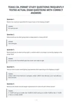 Texas Cdl Permit Study Questions Frequently&NewLine;Tested Actual Exam Questions With Correct&NewLine;Answers