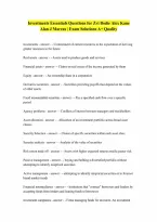 for Essentials Of Investments Zvi Bodie Alex Kane Alan J Marcus Verified Questions with 100 Correct Answers Graded A