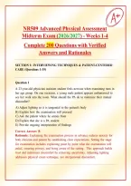 NR509 Advanced Physical Assessment Midterm Exam 2026&sol;2027 &ndash; 200 Q&A Test Bank w&sol; Rationales&NewLine;