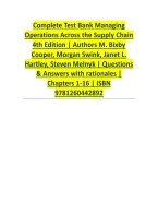 Complete Test Bank for Managing Operations Across the Supply Chain 4th Edition by Morgan Swink&comma; Steven A&period; Melnyk&comma; M&period; Bixby Cooper & Janet L&period; Hartley &vert; ISBN 9781260442892 &vert; Chapters 1&ndash;16 Practice Questions&comma; Answers & Rationales&NewLine;&NewLine;