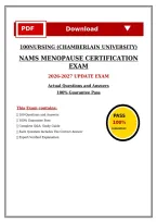 NAMS MENOPAUSE CERTIFICATION EXAM 2026-2027 UPDATE EXAM Actual Questions and Answers 100- Guarantee Pass