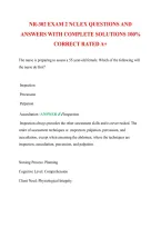 Nr-302 Exam 2 Nclex Questions And Answers With Complete Solutions 100- Correct Rated A&plus;&NewLine;&NewLine;