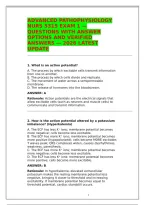 Advanced Pathophysiology NURS 5315 Exam 1 &ndash; Complete Questions with Verified Answers & Rationales &ndash; 2026 Latest Update &ndash; Instant Download PDF