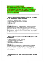 NURS 5315 Advanced Pathophysiology Final Exam &ndash; Complete Questions and Correct Answers with Rationales &ndash; 2026 Latest Update &ndash; Instant Download  PDF