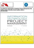 Test Bank For Information Technology Project Management&comma; 9th &NewLine;Edition&comma; Kathy Schwalbe &vert; Latest Update &vert; ISBN-13 &NewLine;978-1337101356