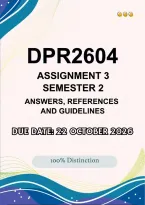 DPR2604 Assignment 3 Semester 2 Portfolio &vert;&vert;&lpar;ANSWERS AND GUIDELINES&rpar;&vert; Due Date&colon; 22 October 2026