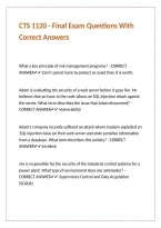 CTS 1120 - Final Exam Questions With Correct Answers