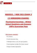 NSG552 Psychopharmacology Exam 1 &vert;91 questions and answers&period;&NewLine;