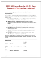 BIOD 121 Portage Learning M1- M6 Exam&NewLine;Essentials in Nutrition &lbrack; pack solution &rsqb;