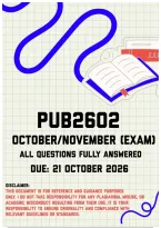 PUB2602 October&sol;November &lpar;Exam&rpar; MEMO &vert; Due 21 October 2026