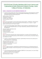 NUR 254 Practice Exam Questions and Answers 2026-2027