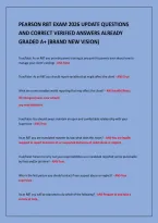 Pearson Rbt Exam 2026 Update Questions&NewLine;And Correct Verified Answers Already&NewLine;Graded A&plus; &lpar;Brand New Vision&rpar;