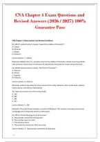 CNA Chapter 4 Exam Questions and&NewLine;Revised Answers &lpar;2026 &sol; 2027&rpar; 100&percnt;&NewLine;Guarantee Pass
