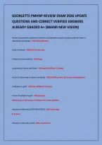 Georgette Pmhnp Review Exam 2026 Update&NewLine;Questions And Correct Verified Answers&NewLine;Already Graded A&plus; &lpar;Brand New Vision&rpar;