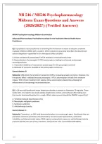NR 546 &sol; NR546 Psychopharmacology&NewLine;Midterm Exam Questions and Answers&NewLine;&lpar;2026&sol;2027&rpar; &lpar;Verified Answers&rpar;&NewLine;