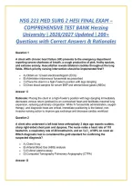 NSG 223 MED SURG 2 HESI FINAL EXAM &ndash; COMPREHENSIVE TEST BANK Herzing University &vert; 2026&sol;2027 Updated &vert; 200&plus; Questions with Correct Answers & Rationales
