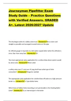 Journeyman Pipefitter Exam &NewLine;Study Guide &ndash; Practice Questions &NewLine;with Verified Answers&period; GRADED &NewLine;A&plus;&period; Latest 2026&sol;2027 Update 