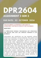 DPR2604  Assignment 3 &lbrace;COMPLETE ANSWERS&rcub; Semester 2 &lpar;Due Date 22 October 2026&rpar;