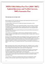 PHTLS 10th Edition Post Test &lpar;2026 &sol; 2027&rpar;&NewLine;Updated Questions and Verified Answers&comma;&NewLine;100&percnt; Guarantee Pass