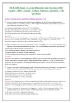 NUR Practice Exam Questions and Answers 2026-2027