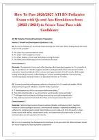 How To Pass 2026&sol;2027 ATI RN Pediatrics&NewLine;Exam with Qs and Ans Breakdown from&NewLine;&lpar;2023 &sol; 2024&rpar; to Secure Your Pass with&NewLine;Confidence