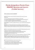 Florida Jurisprudence Practice Exam&NewLine;2026&sol;2027 Questions and Answers&NewLine;&lpar;Verified Answers&rpar;