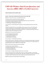 USPS 421 Window Clerk Exam Questions and&NewLine;Answers &lpar;2026 &sol; 2027&rpar; &lpar;Verified Answers&rpar;&NewLine;