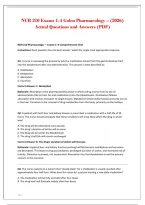 NUR 210 Exams 1-4 Galen Pharmacology &ndash; &lpar;2026&rpar;&NewLine;Actual Questions and Answers &lpar;PDF&rpar;