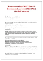 Rasmussen College MDC 2 Exam 1&NewLine;Questions and Answers &lpar;2026 &sol; 2027&rpar;&NewLine;&lpar;Verified Answers&rpar;