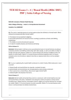 NUR 253 Exams 1 &ndash; 4 &vert; Mental Health &lpar;2026 &sol; 2027&rpar;&NewLine;PDF &vert; Galen College of Nursing&NewLine;