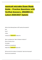 westcott microbio Exam Study &NewLine;Guide &ndash; Practice Questions with &NewLine;Verified Answers&period; GRADED A&plus;&period; &NewLine;Latest 2026&sol;2027 Update