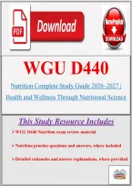 WGU D440 Nutrition Complete Study Guide 2026&ndash;2027 &vert; Health and Wellness Through Nutritional Science