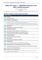 NURS 307 Exam 1 &ndash; UPDATED Questions with&NewLine;100&percnt; Verified Answers