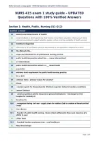 NURS 415 exam 1 study guide &ndash; UPDATED&NewLine;Questions with 100&percnt; Verified Answers