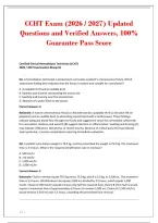 CCHT Exam &lpar;2026 &sol; 2027&rpar; Updated&NewLine;Questions and Verified Answers&comma; 100&percnt;&NewLine;Guarantee Pass Score