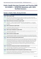 Public Health Nursing Concepts and Practice NUR&NewLine;415 EXAM 1 &ndash; UPDATED Questions with 100&percnt;&NewLine;Verified Answers
