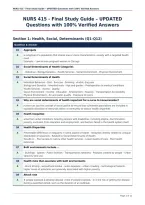 NURS 415 - Final Study Guide &ndash; UPDATED&NewLine;Questions with 100&percnt; Verified Answers