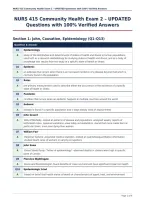 NURS 415 Community Health Exam 2 &ndash; UPDATED&NewLine;Questions with 100&percnt; Verified Answers
