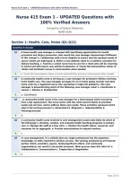 Nurse 415 Exam 1 &ndash; UPDATED Questions with&NewLine;100&percnt; Verified Answers