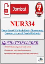 NUR 334 Pharm Exam 1 2026 &vert; Practice Questions&comma; Correct Answers & Detailed Rationales